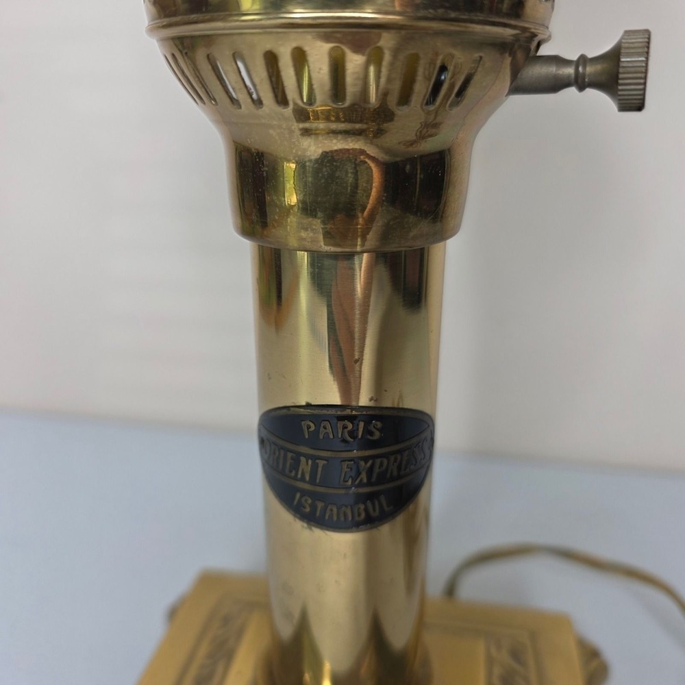 Vintage Paris Orient Express Istanbul Table Lamp Brass Claw Foot Gold 19.5in - Picture 5 of 11